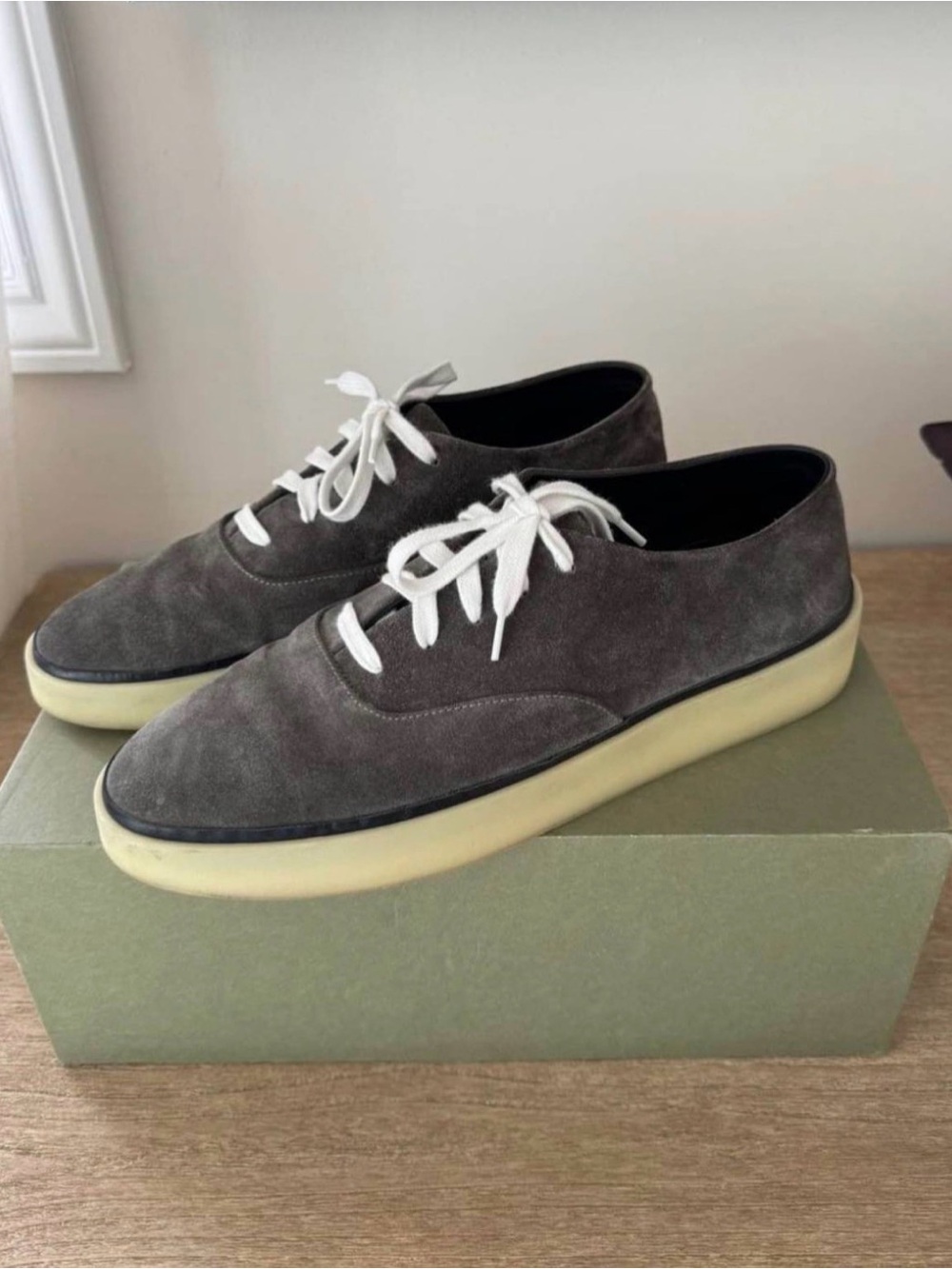 Zegna Fear Of God Men's Suede Lace-Up Sneakers in Gray MSRP $700